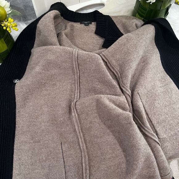 NEW Ann Taylor Wool Longline Colorblock Belt Knit Ribbed Cardigan Sweater Coat … - Picture 8 of 16